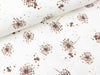 Baumwolljersey Pusteblumen camel brown auf Weiß