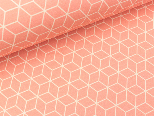 Reststück 28cm - Hamburger Liebe Baumwolljersey Sakura Asanoha nude-meringa