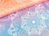 Reststück 38cm - Hamburger Liebe Performance Active Wear Jersey Fire Circles ortensia-koralle-blau-flieder-weiß im Farbverlauf