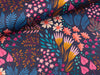 Reststück 12cm - Hamburger Liebe Performance Active Wear Jersey Flower Fields blue navy