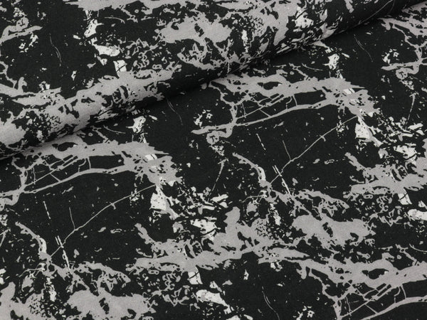 Viskose Webware Marmor-Optik schwarz-grau-weiß