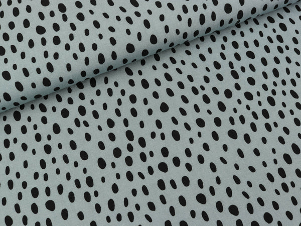 Viskosestoff Radiance Dots schwarz auf Sky blue