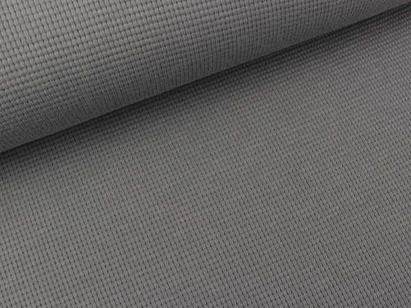 Waffeljersey Clarissa mittelgrau uni