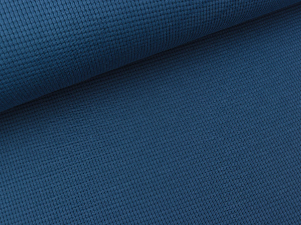 Waffeljersey Clarissa jeansblau uni