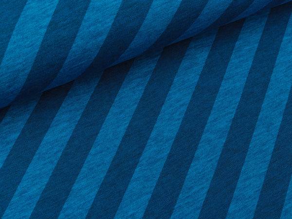 Reststück 45cm - Hamburger Liebe Baumwolljersey Ahoy Nautic Stripes bluette-atlantic