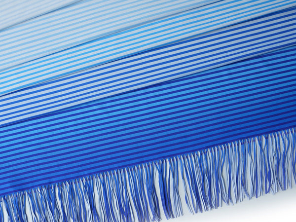 Reststück 15cm - Hamburger Liebe Fringe Me Dip Dye Blue mit Fransenborte