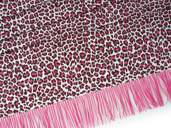 Reststück 115cm - Hamburger Liebe Fringe Me Leo Pink mit Fransenborte