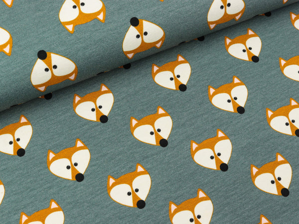 Baumwolljersey Mister Fuchs graublau by Cherry Picking