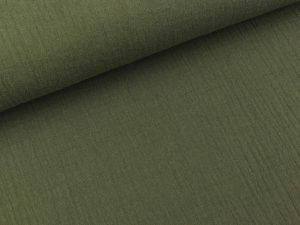 Baumwoll Musselin Double Gauze Bambino khaki uni