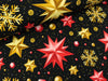 Reststück 76cm - Baumwollsweat Toronto Weihnachtszauber bunt auf Schwarz
