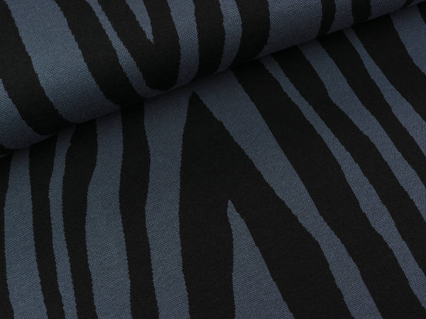 Reststück 58cm - Jacquard Jersey Wood dunkelgrau-schwarz by Thorsten Berger