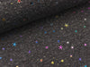 Alpenfleece Estrella Glitzernde Regenbogensterne und Pünktchen auf dunkelgrau meliert
