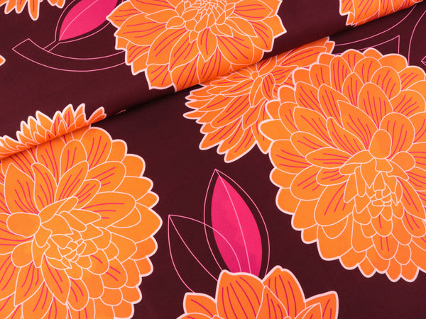 Reststück 25cm - Hamburger Liebe TENCEL Webware Only You Shine Bright bordeaux-bunt