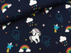 Reststück 60cm - French Terry Petra Little Unicorn auf Nachtblau