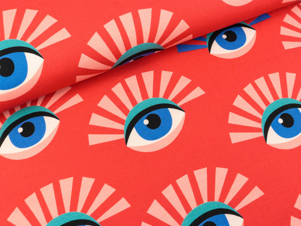 Hamburger Liebe Baumwolljersey Darling Things All Eyes on You flamme-bunt