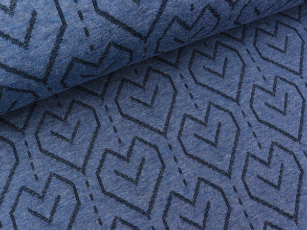 Hamburger Liebe Darling Things Jacquard Knit Stepper Heartfelt jeansblau meliert-blue navy