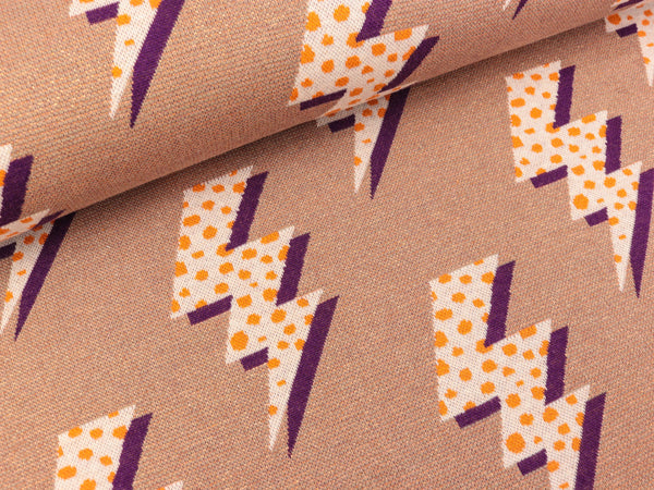 Reststück 72cm - Hamburger Liebe Jacquard Glory Lightning Blitze bunt auf Scoiatollo