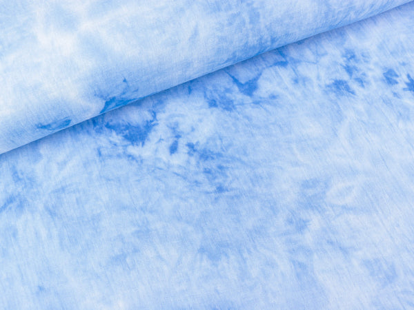 Reststück 53cm - Baumwoll Double Gauze Jakob Batikoptik blau