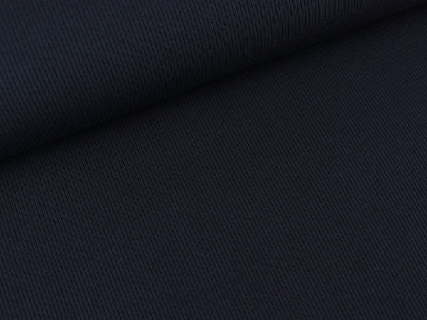 Reststück 64cm - Rippjersey Marissa tiefblau uni