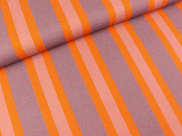 Reststück 8cm - Baumwollcanvas Hope Streifen altrosa-orange-mauve by Cherry Picking