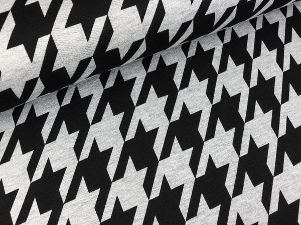 Jersey Pied-de-Poule Hahnentritt silbergrau-schwarz