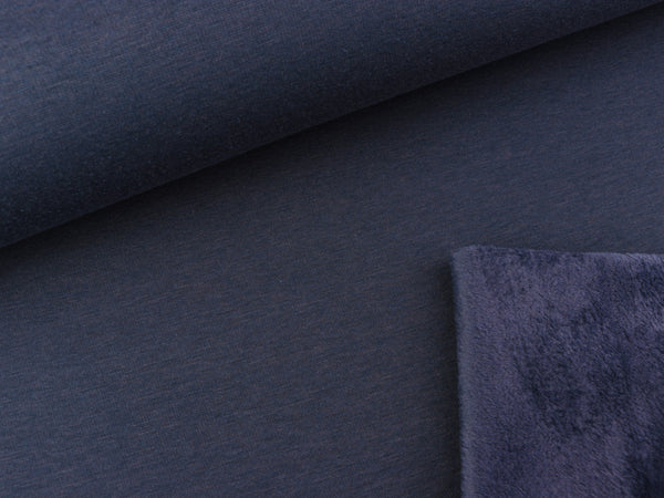 Reststück 33cm - Happy Fleece navy uni