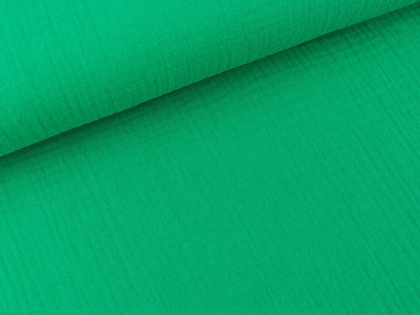 Bio Baumwoll Musselin Double Gauze grasgrün uni