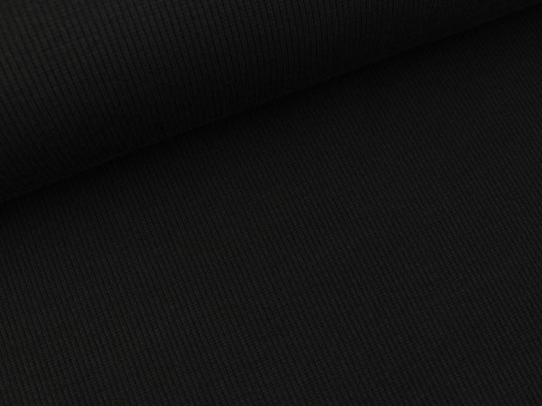 Gerippter Baumwolljersey Marisa schwarz uni