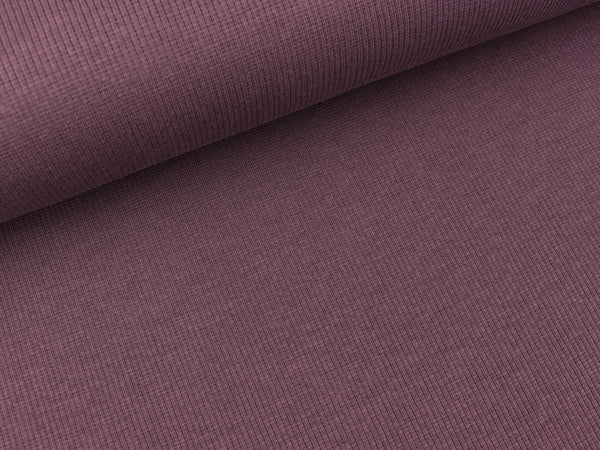 Baumwolljersey Fein Rib Florida mauve uni
