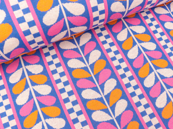 Hamburger Liebe 4 Farb-Jacquardjersey Evermore Trail bluette-ortensia-papaia-winterweiß
