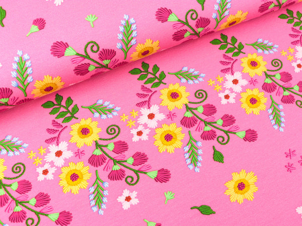 Hamburger Liebe Baumwolljersey Evermore Tell your Story rosa scuro-bunt