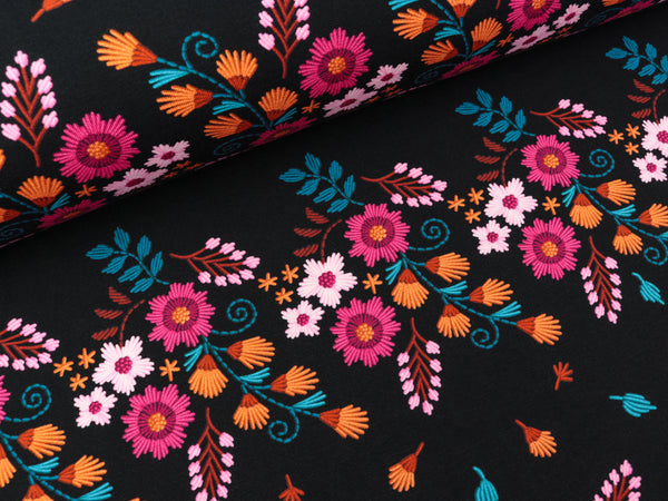 Hamburger Liebe Baumwolljersey Evermore Tell your Story schwarz-bunt