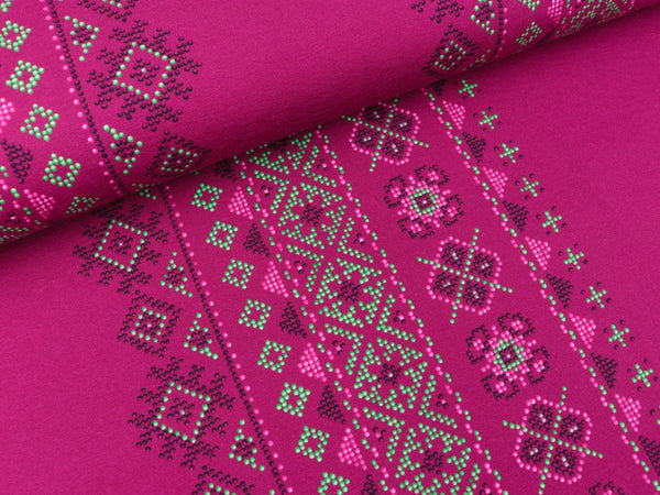 Hamburger Liebe Baumwolljersey Evermore Stitches ciclamino-bunt