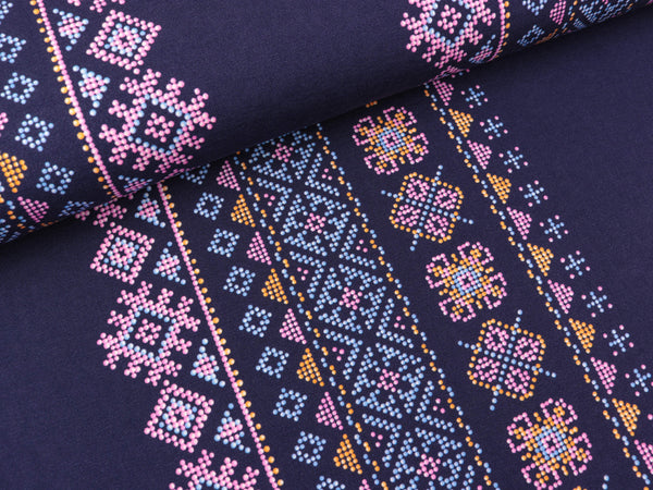Hamburger Liebe Baumwolljersey Evermore Stitches blue navy-bunt