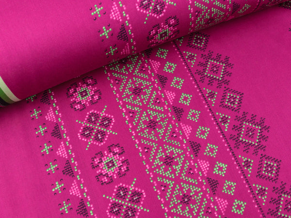 Hamburger Liebe New Cotton Satin Webware Evermore Stitches ciclamino-bunt