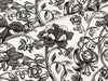 Viskose Popeline Webware Große Sommerblumen schwarz auf Weiß