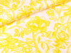 Viskose Popeline Webware Große Sommerblumen sonnengelb auf Weiß
