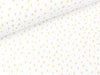 Baumwoll Double Gauze Punkte goldgelb auf Weiß