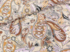 Viskose Popeline Webware Paisley und Blumen bunt auf Sand