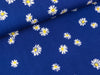 Viskose Popeline Webware Gänseblümchen auf Royalblau