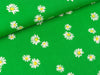 Viskose Popeline Webware Gänseblümchen auf Grün