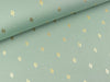 Baumwolljersey Foil Dots gold auf Dusty mint Folienprint