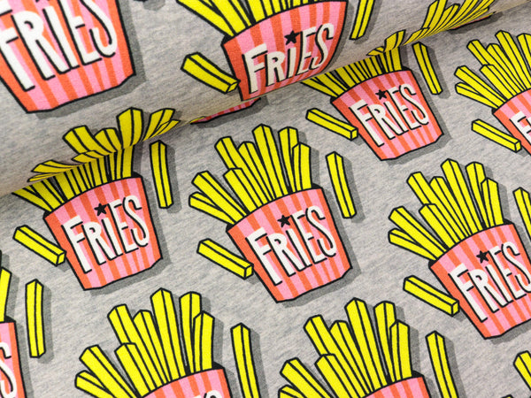 Hamburger Liebe Classic No.1 Baumwollsweat OMG Fries mittelgrau meliert-bunt