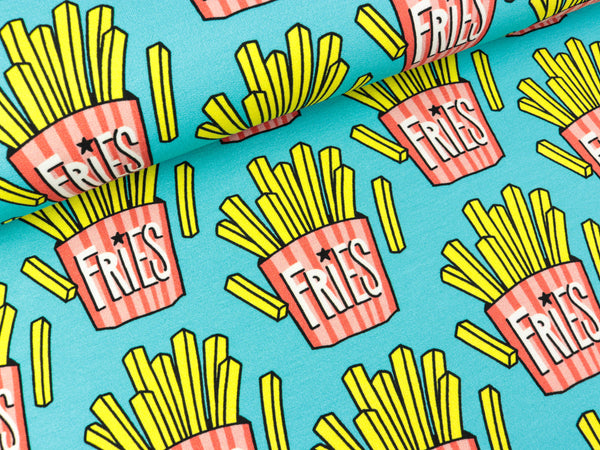 Hamburger Liebe Classic No.1 Baumwollsweat OMG Fries türkis-bunt