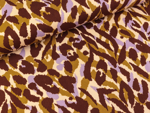 Stretch Viskosestoff Rosella Animal Skin bunt auf Light salmon