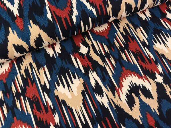 Baumwoll Canvas Abstrakt navy-bunt