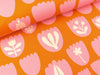 Reststück 48cm - Hamburger Liebe Leichter Baumwollsweat Easygoing Tulips luce rosso-meringa-rosa scuro