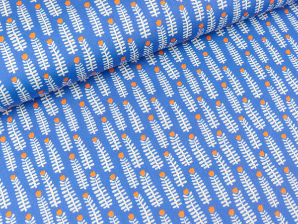 Reststück 15cm - Hamburger Liebe New Cotton Satin Webware Easygoing Sunday bluette-bunt