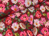 Viskosejersey Bunte Blumen auf Bordeaux Digitaldruck
