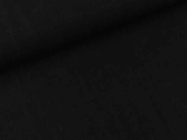 Viskoseleinen Leinenstruktur black uni
